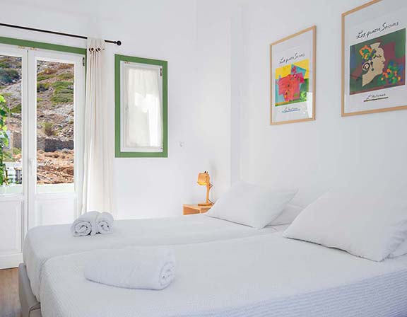 Interior of superior room at Margado Sifnos